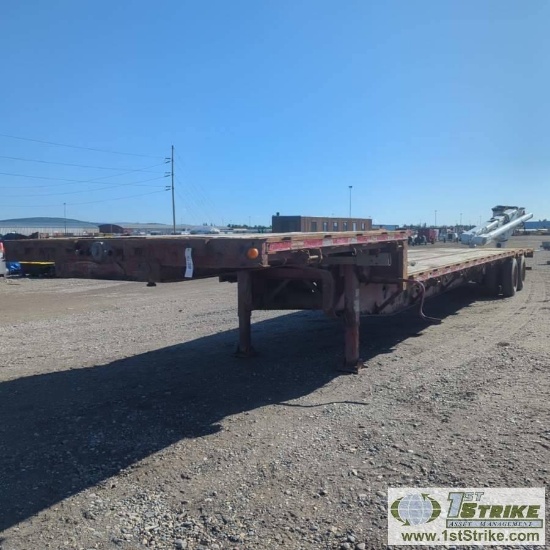 STEP DECK SEMI TRAILER, 2008 MANAC, 50FT OVERALL W/40FT LOWER DECK, 10FT UPPER STEP, TANDEM AXLE