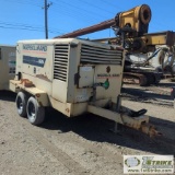 AIR COMPRESSOR, INGERSOLL-RAND 825, 825CFM, CUMMINS DIESEL, TANDEM AXLE TRAILER MOUNTED