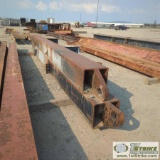2 EACH. STRUCTURAL STEEL, APPROX 12IN X 13IN X 19FT, WITH LOCKING EYES, I-BEAM STUBS