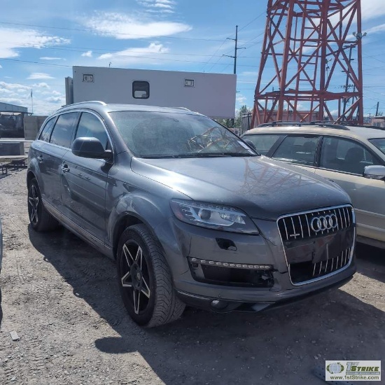 2013 AUDI Q7, 3.0L GAS, AWD, 4-DOOR, HATCHBACK. RECONSTRUCT TITLE