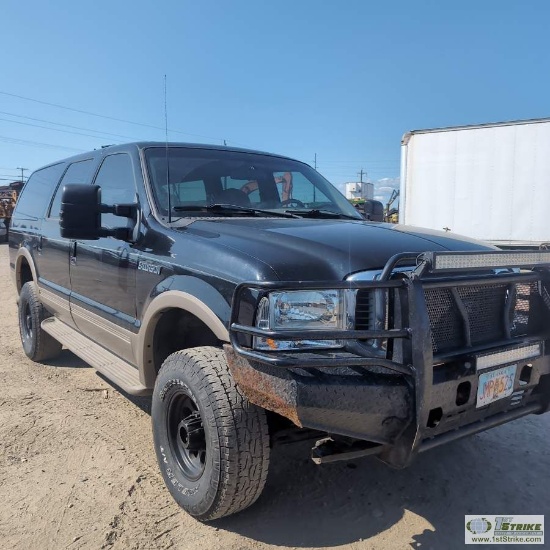 2001 FORD EXCURSION LIMITED, 7.3L POWERSTROKE, 4X4, 4-DOOR. RECONSTRUCTED TITLE