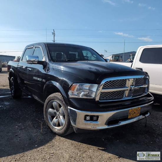 2012 DODGE RAM 1500 LARAMIE, 5.7L HEMI, 4X4, CREW CAB, SHORT BED