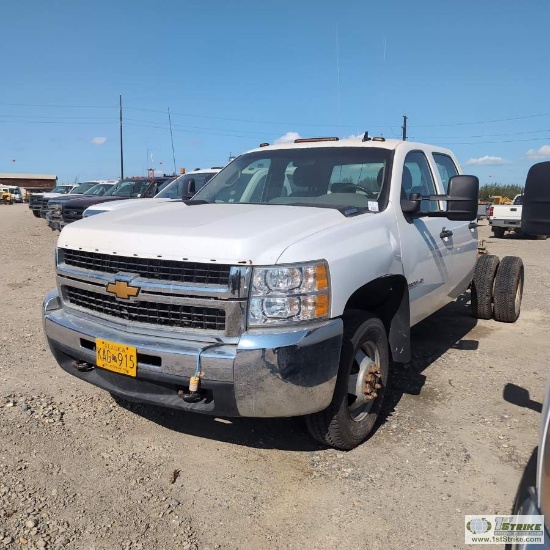 2009 CHEVROLET SILVERADO 3500HD, 6.6L DURAMAX, 4X4, DUALLY, CREW CAB, CHASSIS