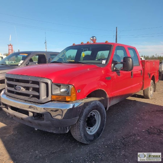 2001 FORD F-350 SUPERDUTY XL, 7.3L POWERSTROKE, 4X4, CREW CAB, 8FT SERVICE BED