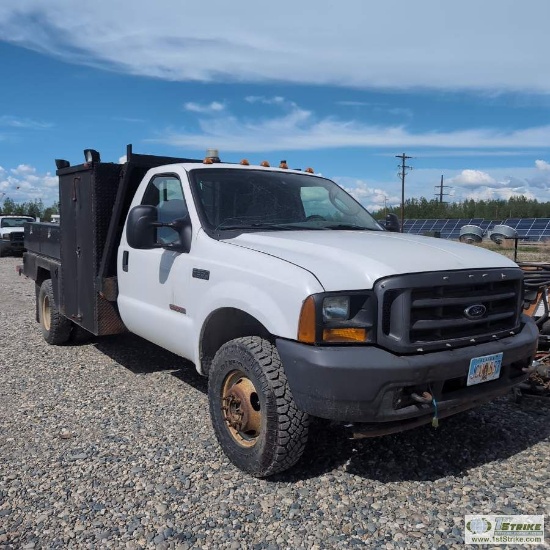 2003 FORD F-350 SUPERDUTY XL, 6.0L POWERSTROKE, 4X4, DUALLY, SINGLE CAB, WELDING BED