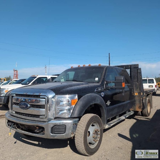 2012 FORD F-550 SUPERDUTY XLT, 6.7L POWERSTROKE, 4X4, DUALLY, CREW CAB, 9FT X 8FT FLAT BED. UNKNOWN