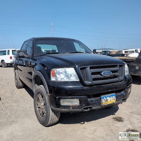 2004 FORD F-150, 5.4L TRITON, 4X4, CREW CAB, SHORT BED, SUN ROOF. UNKNOWN MECHANICAL PROBLEMS. DOES
