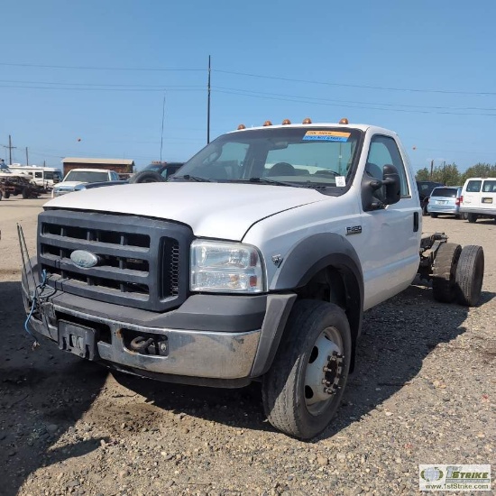 2006 FORD F-450, 6.8L TRITON, DUALLY, SINGLE CAB, CHASSIS. UNKNOWN MECHANICAL PROBLEMS. DOES NOT STA