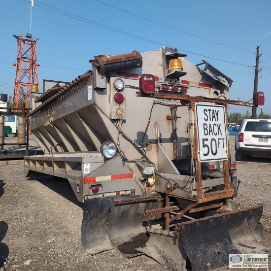 GRAVEL SPREADER BED, SWENSON MODEL EVP, HYDRAULICALLY DRIVEN MOTOR