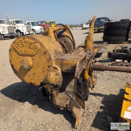 HEAVY EQUIPMENT WINCH, HYSTER D8L MODEL HRL, SHAFT DRIVEN