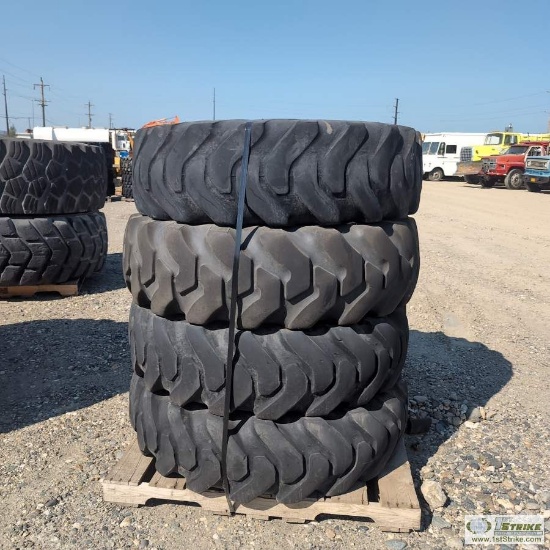 4 EACH. HEAVY EQUIPMENT TIRES, 14.00-24. CONDITION UNKNOWN