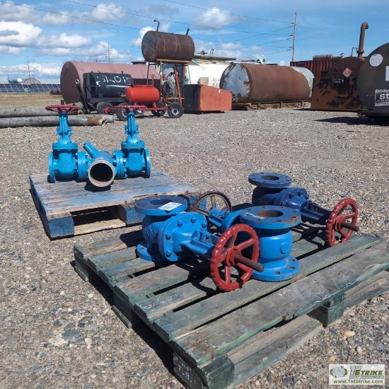 2 PALLETS. 4IN GATE VALVES AND 7IN CAM-LOC MANIFOLD
