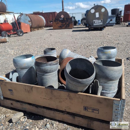 1 BOX. MISC HOSE FITTINGS, BAUER TYPE, 8IN. STAINLESS STEEL FLANGE
