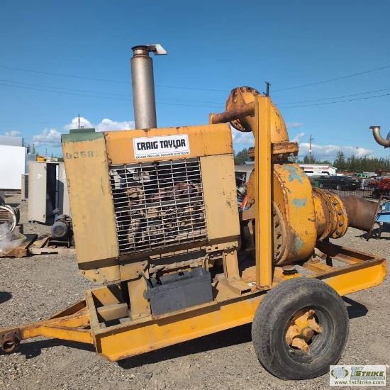 PUMP, CRAIG TAYLOR MODEL 427610FA61, APPROX 10IN MARLOW PUMP, 4 CYLINDER JOHN DEERE DIESEL ENGINE, S