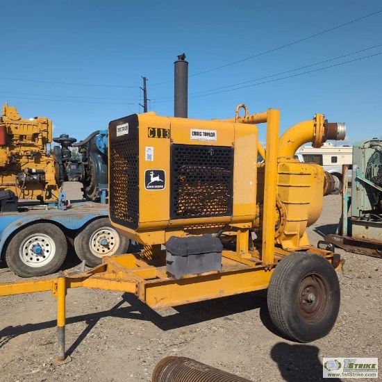 PUMP, CRAIG TAYLOR MODEL 2GTH8EL, APPROX 6IN MARLOW PUMP, 4 CYLINDER JOHN DEERE DIESEL ENGINE, SINGL