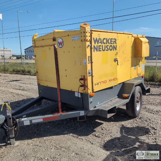 HEATER, 2012 WACKER NEUSON MODEL H1770 XHD, SINGLE AXLE TRAILER MOUNTED. UNKNOWN MECHANICAL PROBLEMS