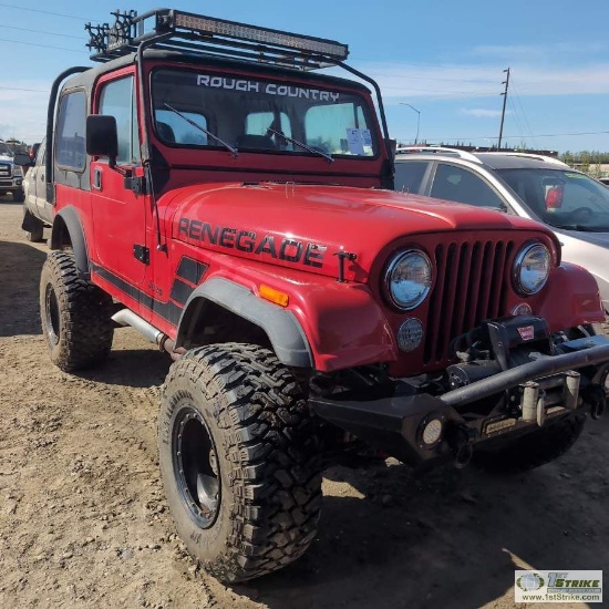 1982 JEEP CJ7, 350 V8, 4-SPEED MANUAL TRANSMISSION, 4X4, 2-DOOR, AIR COMPRESSOR, WARN WINCH