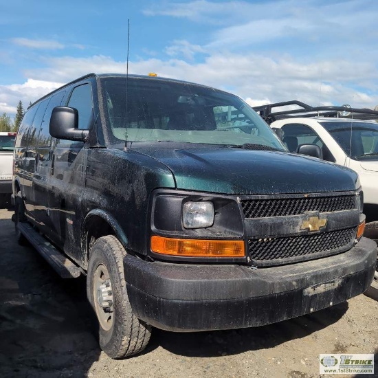 2015 CHEVROLET EXPRESS, 6.6L DURAMAX, QUIGLEY 4X4, PASSENGER CONFIGURATION, SEATING FOR 5. UNKNOWN M