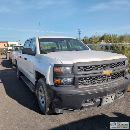 2015 CHEVROLET SILVERADO 1500, 5.3L VORTEC, 4X4, CREW CAB, SHORT BED