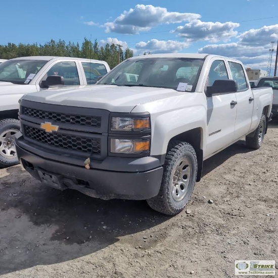 2015 CHEVROLET SILVERADO 1500, 5.3L VORTEC, 4X4, CREW CAB, SHORT BED