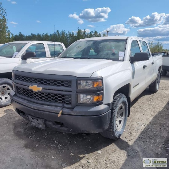 2015 CHEVROLET SILVERADO 1500, 5.3L VORTEC, 4X4, CREW CAB, SHORT BED