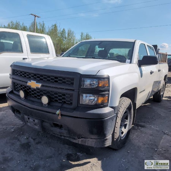 2015 CHEVROLET SILVERADO 1500, 5.3L VORTEC, 4X4, CREW CAB, SHORT BED