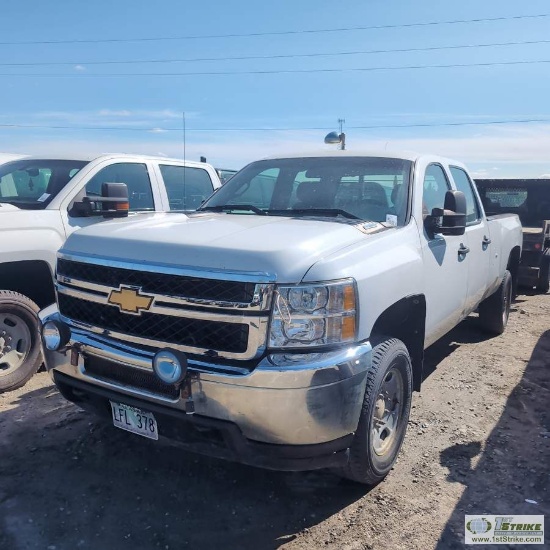 2012 CHEVROLET SILVERADO 2500HD LS, 6.6L DURAMAX, 4X4, CREW CAB, LONG BED, WEBASTO HEAT.