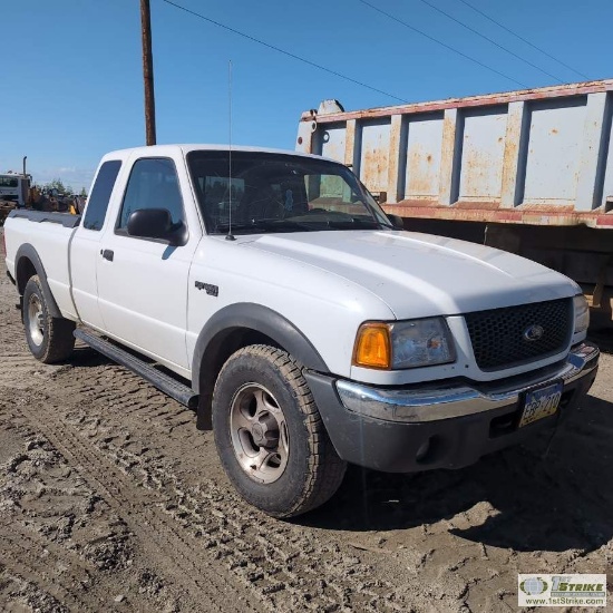 2001 FORD RANGER XLT, 4.0L GAS, 4X4, EXTENDED CAB, SHORT BED. UNKNOWN MECHANICAL PROBLEMS. ENGINE IN