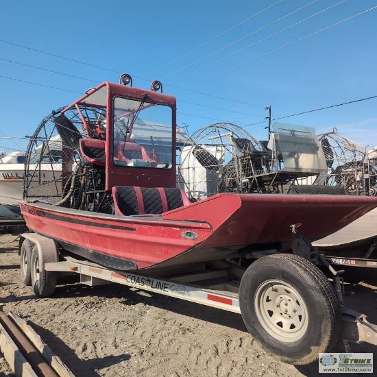 AIRBOAT, 2009 AMERICAN AIRBOAT AIR RANGER,  18FT ALUMINUM HULL WITH BOW EXTENSION, 8FT BEAM, LEVITAT