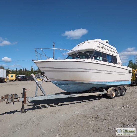 BOAT, 1978 FIBERFORM EXECUTIVE 2800 CABIN CRUISER, 28FT FIBERGLASS HULL, 9FT BEAM, TWIN GM 350 ENGIN