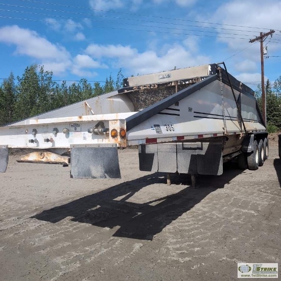 SEMI BELLY DUMP TRAILER, 2011 MIDLAND MC 3000 MODEL MG40MC3000, TRI AXLE