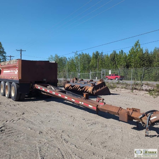 END DUMP PUP TRAILER, 1996 COLUMBIA, TRI AXLE, 67,500LB GVWR