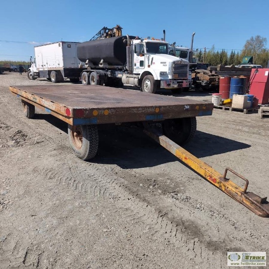 FARM WAGON, JOHN DEERE 1065A, 8FT WIDE X 15FT LONG STEEL DECK. NO TITLE