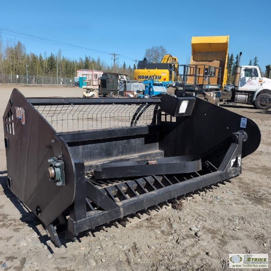 SKIDSTEER ATTACHMENT, ROCK PICKER, WITH HYDRAULIC GRAPPLE