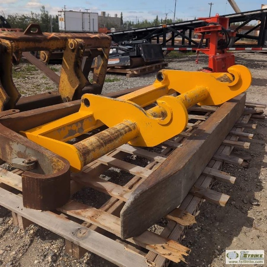 LOADER ATTACHMENT, FORKS, UNKNOWN TINE LENGTH, WITH 8FT FORK EXTENSIONS, 7FT 6IN WIDE RACK, FITS VOL