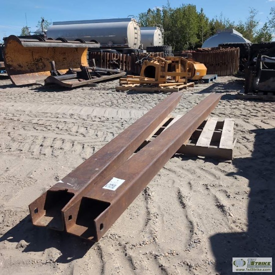 FORK EXTENSIONS, APPROX 9FT 7IN LONG, 5.25IN WIDE X 3.5IN TALL FORK OPENING