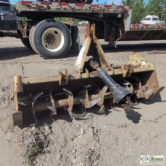 TRACTOR ATTACHMENT, TILLER, LAND PRIDE, 3PT HITCH ATTACH, PTO DRIVEN, APPROX 5FT WIDE CUT