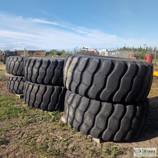 6 EACH. HEAVY EQUIPMENT TIRES, 26.5 R25, BRIDGESTONE