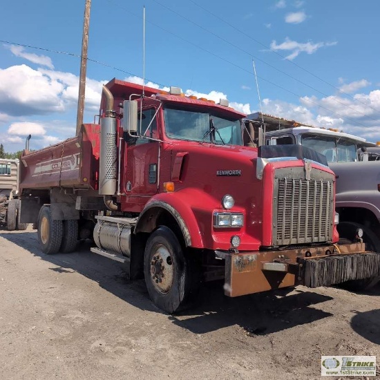 DUMP TRUCK, KENWORTH T800B, CUMMINS N-14-435E ENGINE, EATON FULLER TRANSMISSION, TANDEM REAR AXLES,
