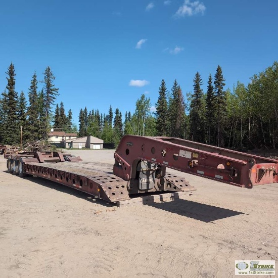 LOWBOY TRAILER, 1994 ASPEN LB75, 75 TON, 181,000LB GVWR, TRI AXLE, 271IN DECK, 10FT WIDE, 15FT REMOV