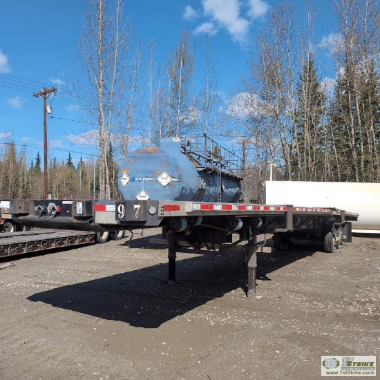 FLAT DECK SEMI TRAILER, 1997 TRAILMOBILE MODEL F8AT-5UUA, 48FT X 7FT DECK, 80,000LB GVWR, TANDEM AXL