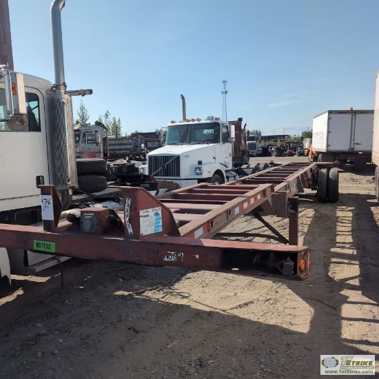 SEMI TRAILER, CONEX HAULER CHASSIS, JD BERTOLINI, 40FT, TANDEM AXLE. NO TITLE