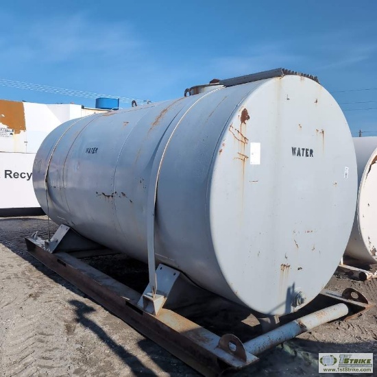 WATER TANK, 3000 GAL, ACE TANK CO, STEEL CONSTRUCTION, SKID MOUNTED