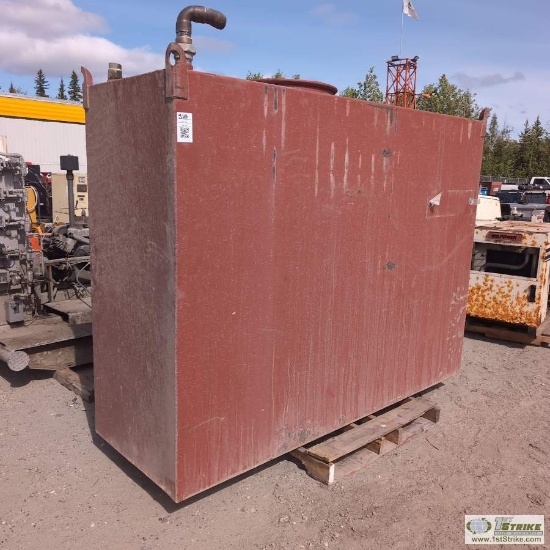 WATER TANK, APPROX 770 GAL, STEEL CONSTRUCTION