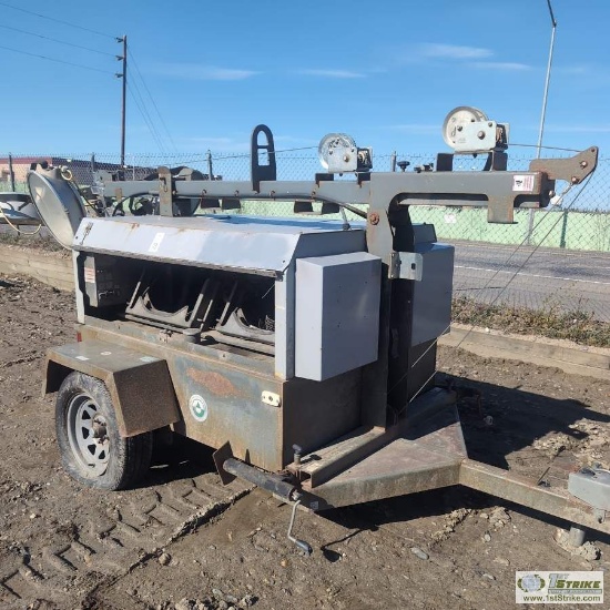 LIGHT PLANT, WACKER NEUSON, 4CYL ISUZU DIESEL, SINGLE AXLE TRAILER MOUNTED. UNKNOWN MECHANICAL PROBL