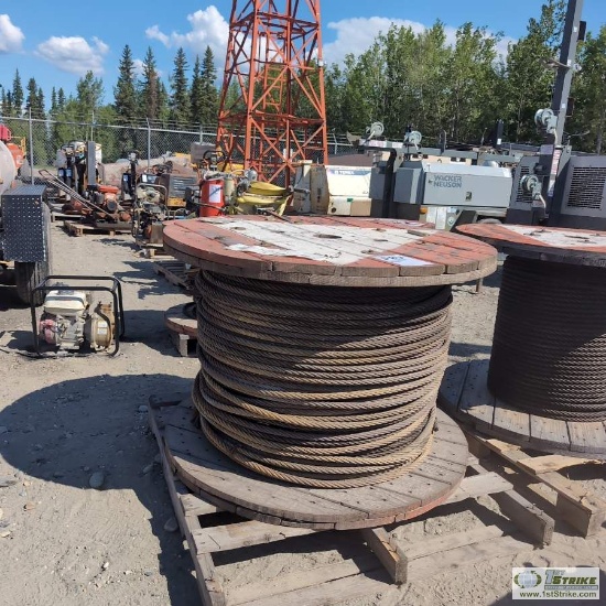 SPOOL, STEEL CABLE, APPROX 3/4 IN DIAMETER