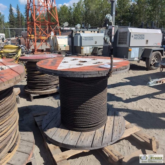 SPOOL, STEEL CABLE, APPROX 3/4 IN DIAMETER
