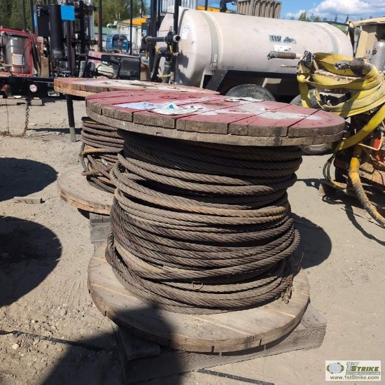 SPOOL, STEEL CABLE, APPROX 3/4 IN DIAMETER