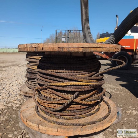 SPOOL, STEEL CABLE, APPROX 3/4 IN DIAMETER