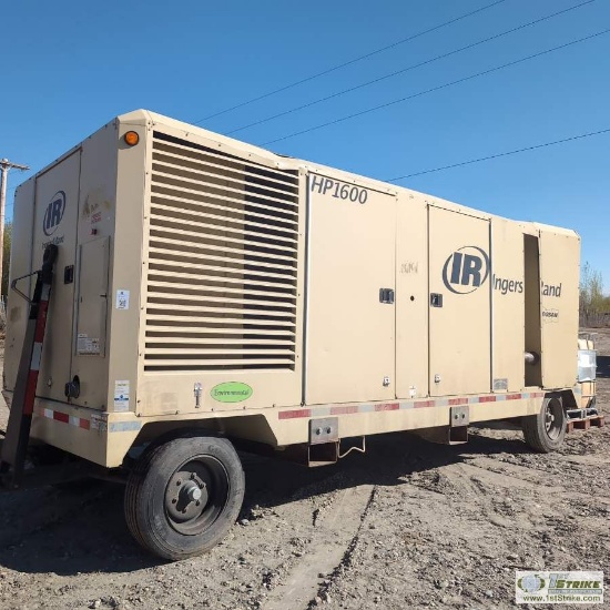 AIR COMPRESSOR, 2012 INGERSOLL RAND MODEL HP1600WCU-FX-T3, 1600CFM, CUMMINS DIESEL ENGINE, TRAILER M